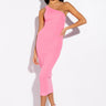 Front View Keep It Real One Shoulder Midi Dress