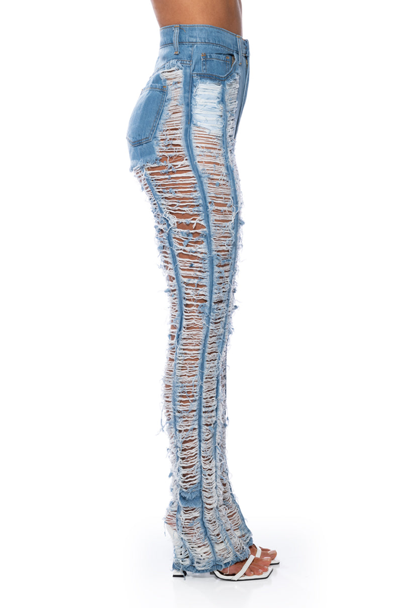 Full View Keep It Together Fully Distressed Straight Jeans