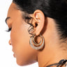 Front View Keep It Up Rhinestone Hoop Earrings