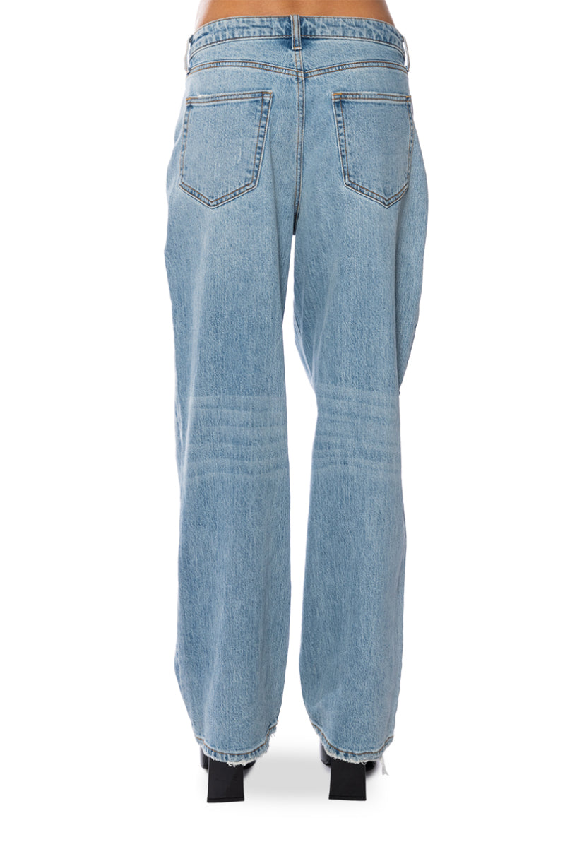 Full View Keep It Vintage Low Rise Light Denim Jean view 7