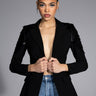 Front View Keep You Waiting Scale Shoulder Blazer