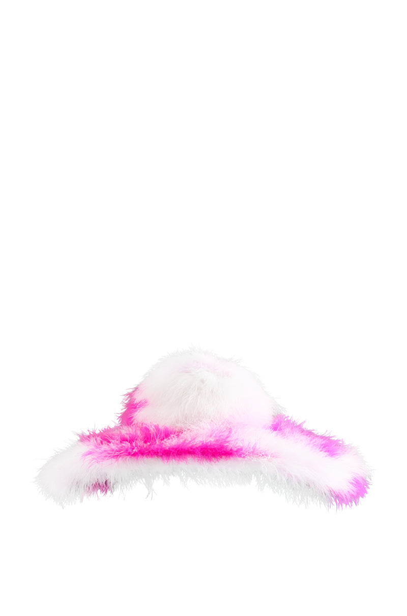 Side View Keke Genuine Feather Wide Brim Hat 1