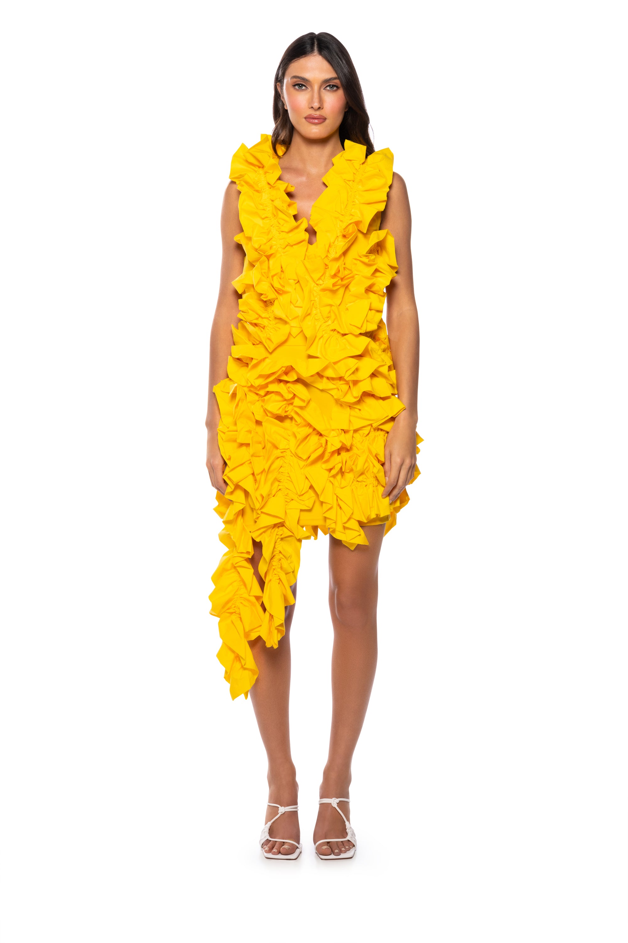 Extra View Kelsey Ruffle Open Back Mini Dress