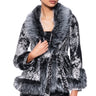 Front View Kenzy Luxe Faux Fur Trim Peplum Moto