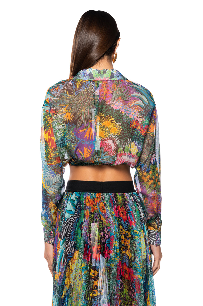 Extra View Kerrie Sheer Tie Front Top