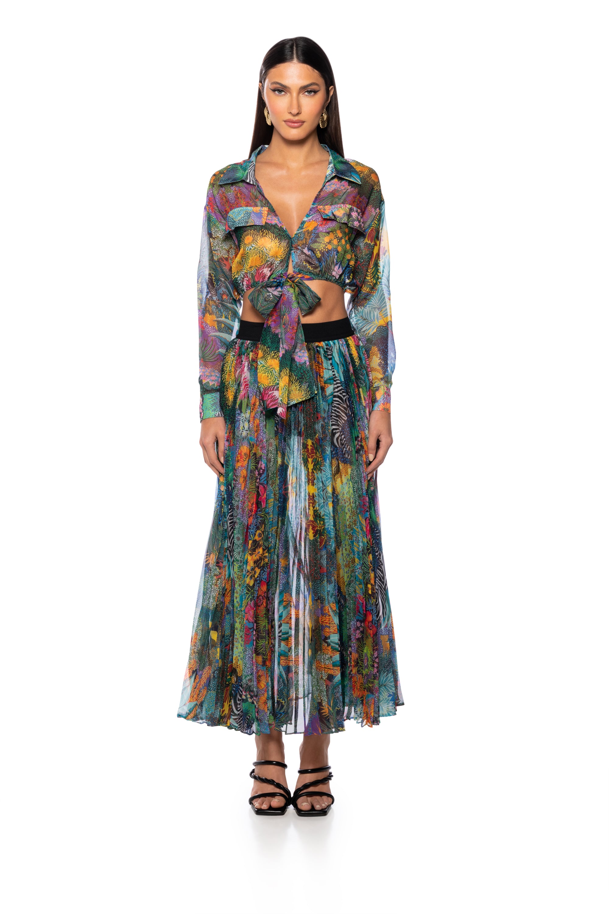 Extra View Kerrie Sheer Tie Front Top