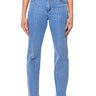 Front View Kick Back Pinstripe Rhinestone Wide Leg Jeans