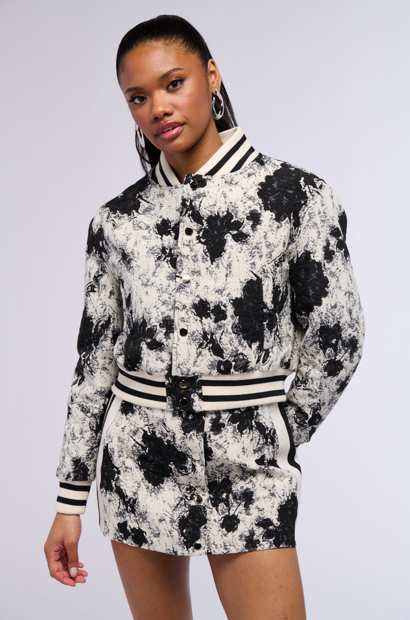 Detail View Kickback Brocade Bomber