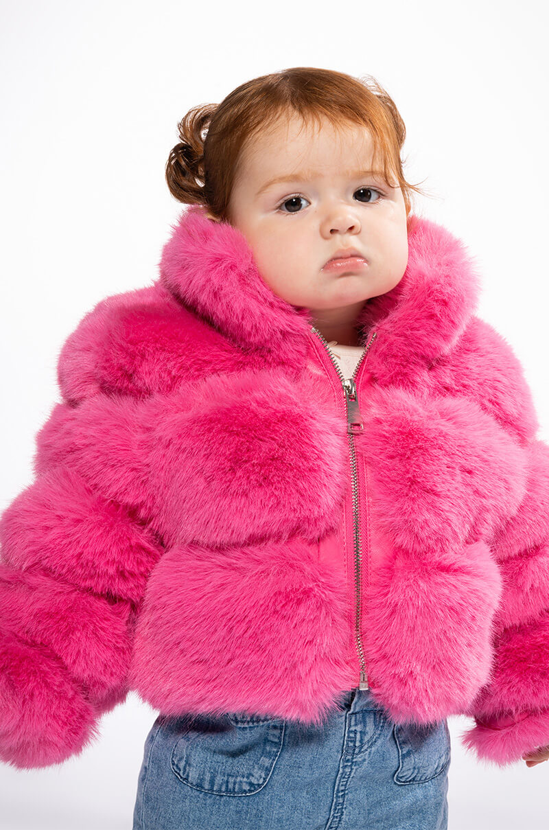 Detail View Kids Barbz Faux Fur Jacket