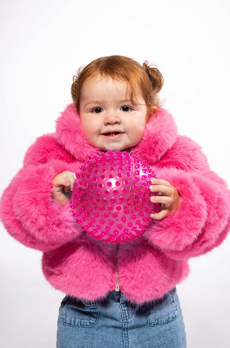 KIDS BARBZ FAUX FUR JACKET view 0