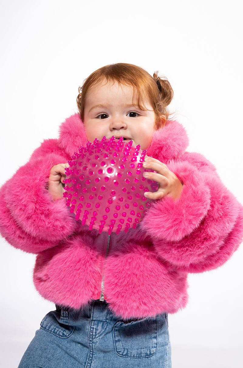 Side View Kids Such A Doll Faux Fur Jacket