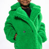 Front View Kids Wear Your Greens Luxe Woolish Teddy Trench