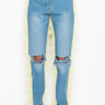 Front View Kiki Riki Best In Show Denim Pants With Tulle