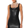 Front View Killing It Faux Leather Mini Dress In Black