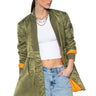 Front View Kimmy Peplum Bomber Jacket