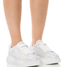 Front View Kingdom Bedazzled Flatform Sneaker In White