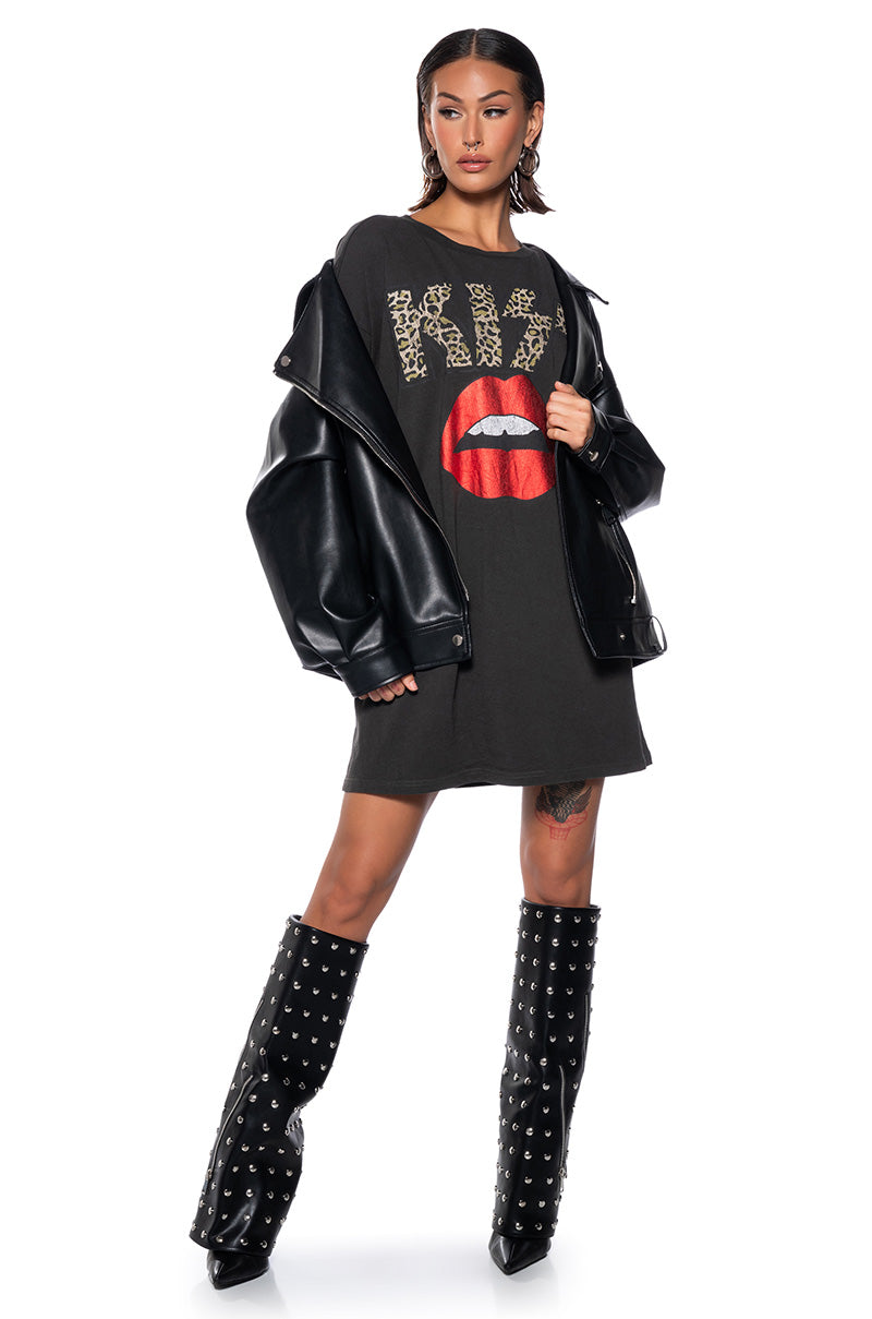 Back View Kiss Oversized Tshirt Dress