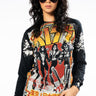 Front View Kiss Splatter Long Sleeve Band Tee