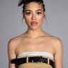 Front View Kisses Belted Crop Top