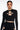 Front View Kylie Cut Out Ribbed Long Sleeve Top