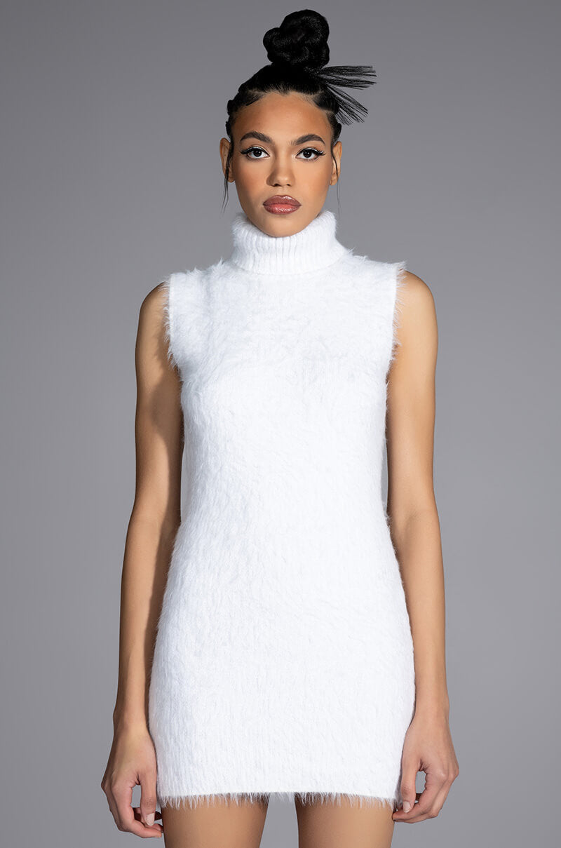 Front View Kylie Fuzzy Mini Dress