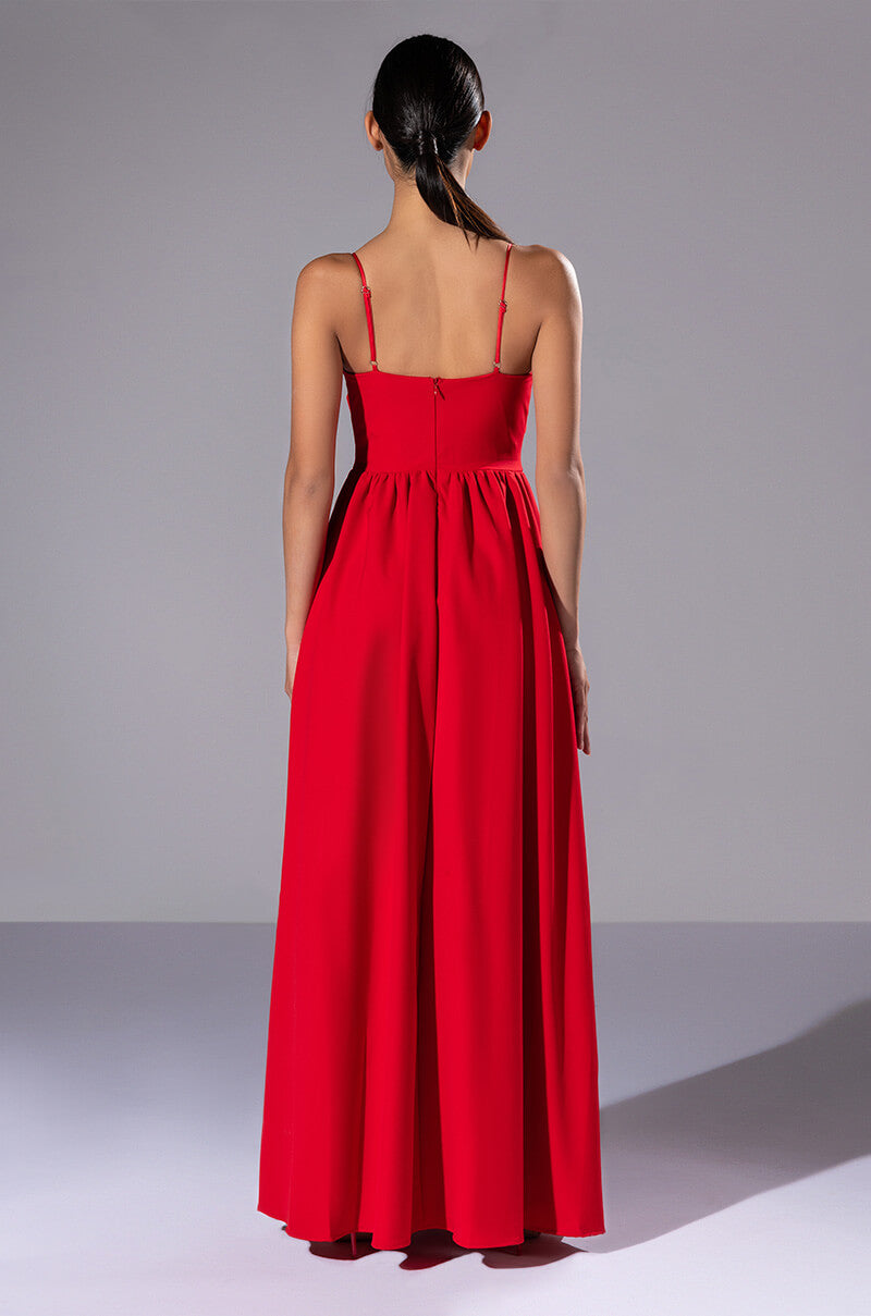 Detail View La Flor 3d Rose Maxi Dress With Slit