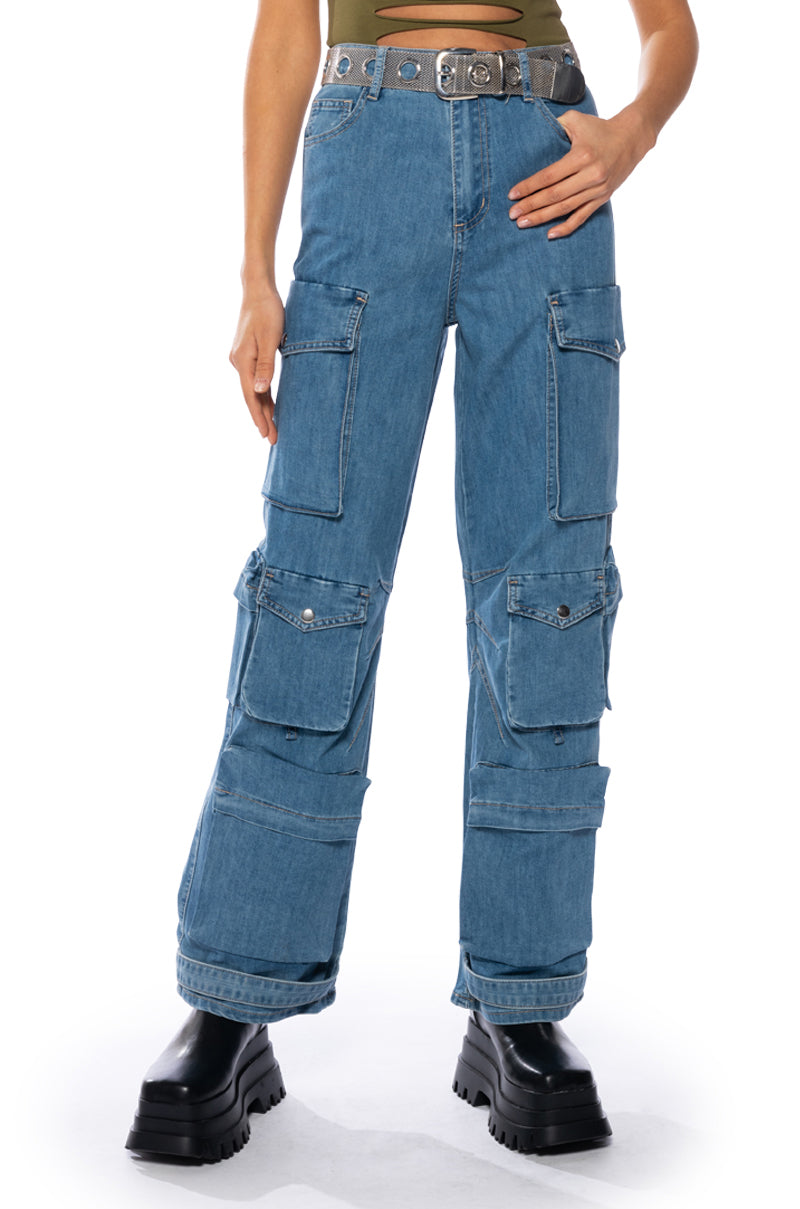Front View La Isla Cargo Jeans