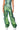 Front View La Isla Metallic Cargo Jeans In Green