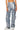 Front View La Isla Metallic Cargo Jeans In Silver