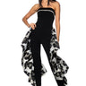 Front View La La Strapless Flared Jumpsuit