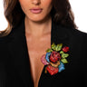 Front View La Vie En Rose Embellished Floral Brooch