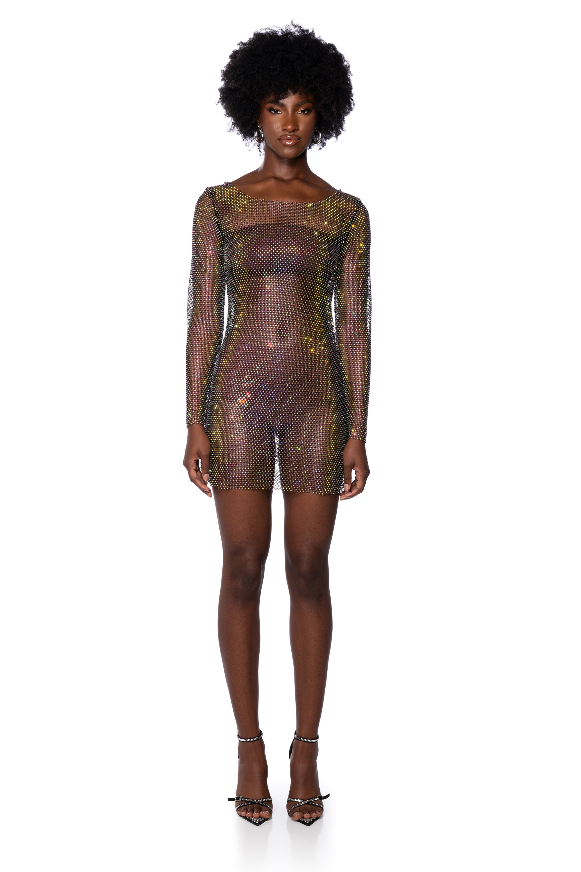 Extra View Labyrinth Embellished Mini Dress In Black