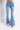 Front View Lace Me Up Flare Jeans in Light Blue Denim