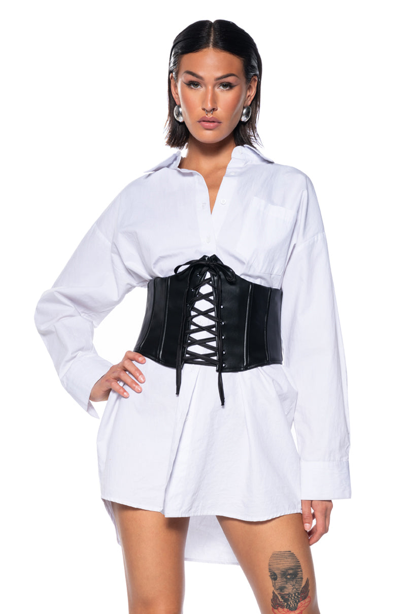 Side View Laced Up Underbust Corset Belt 4