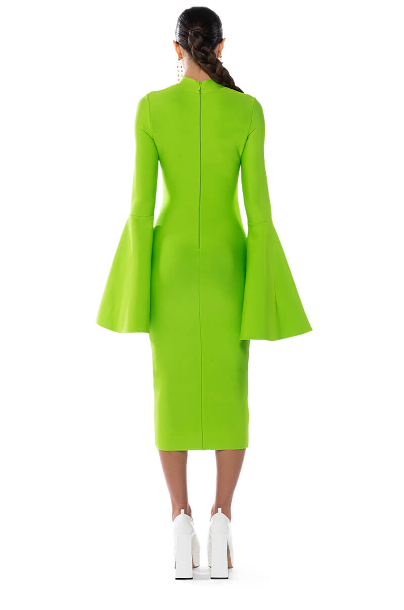 Full View Lady Long Sleeve Midi Bandage Dress