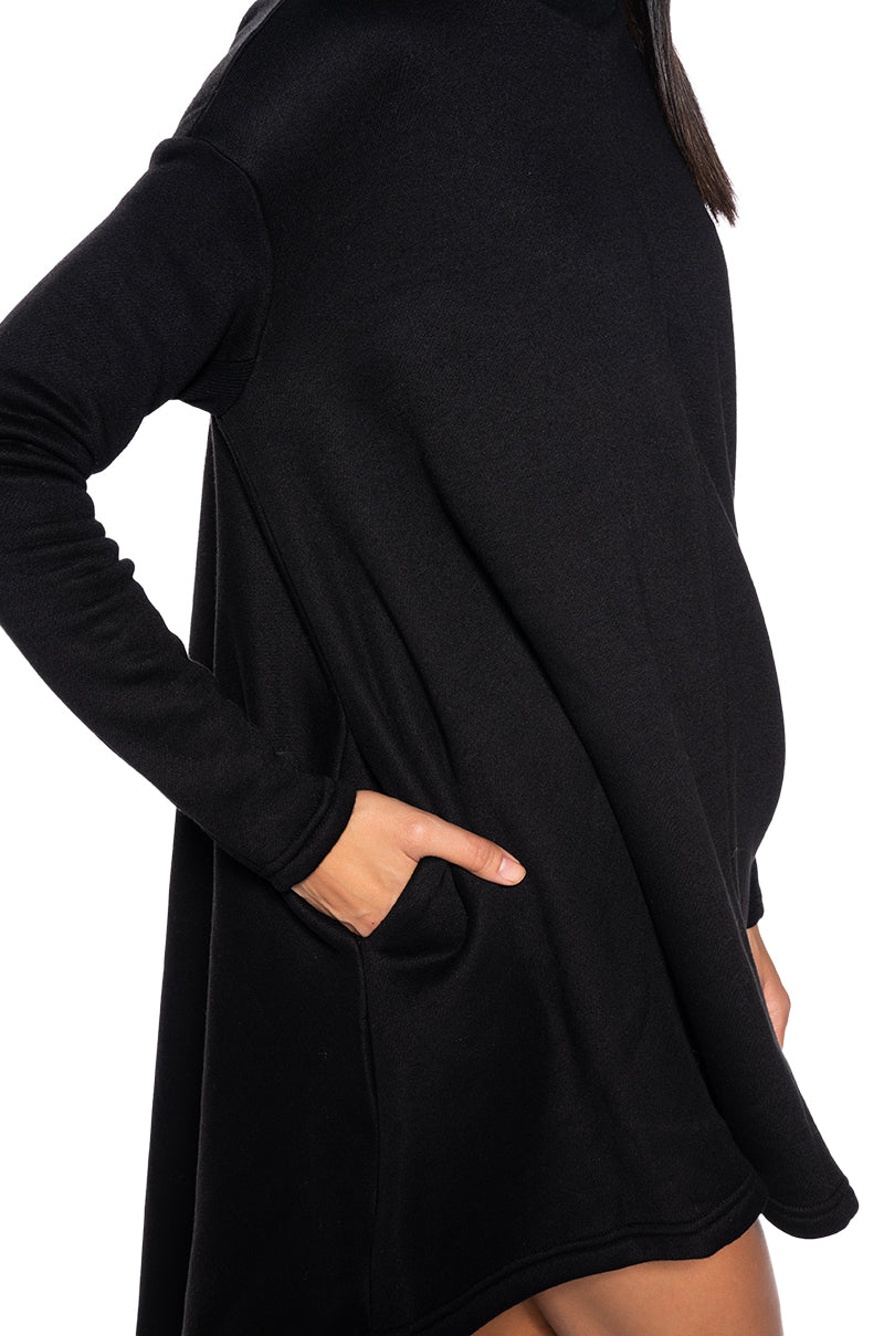 Full View Lainie Turtleneck High Low Sweatshirt Dress