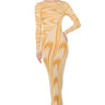 Front View Lakelyn Lightweight Knit Maxi Dress In Mustard