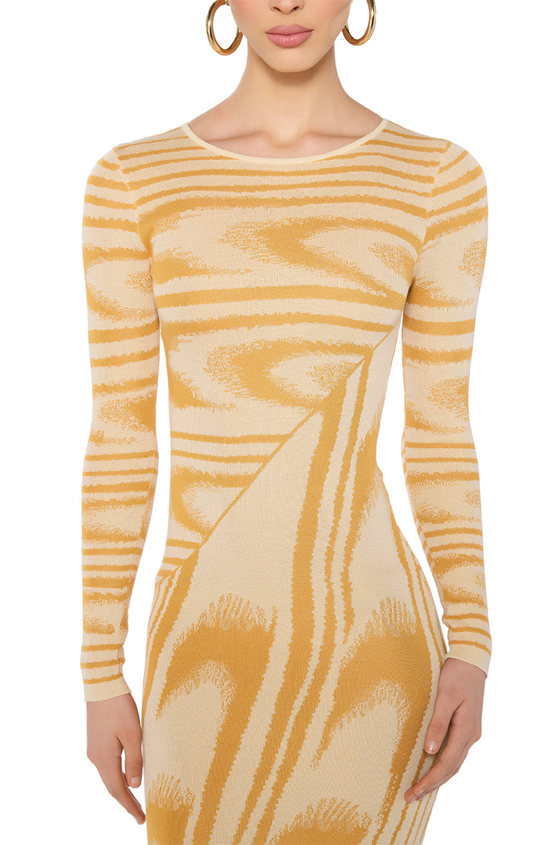 LAKELYN LIGHTWEIGHT KNIT MAXI DRESS IN MUSTARD AKIRA LAKELYN LIGHTWEIGHT KNIT MAXI DRESS IN MUSTARD AKIRA