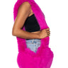 Front View Lana Faux Fur Heart Bag In Pink