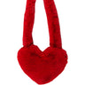 Side View Lana Faux Fur Heart Bag In Red