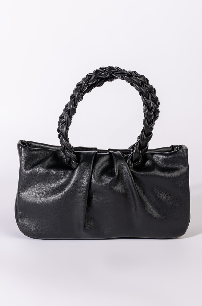 Side View Larissa Black Braid Purse