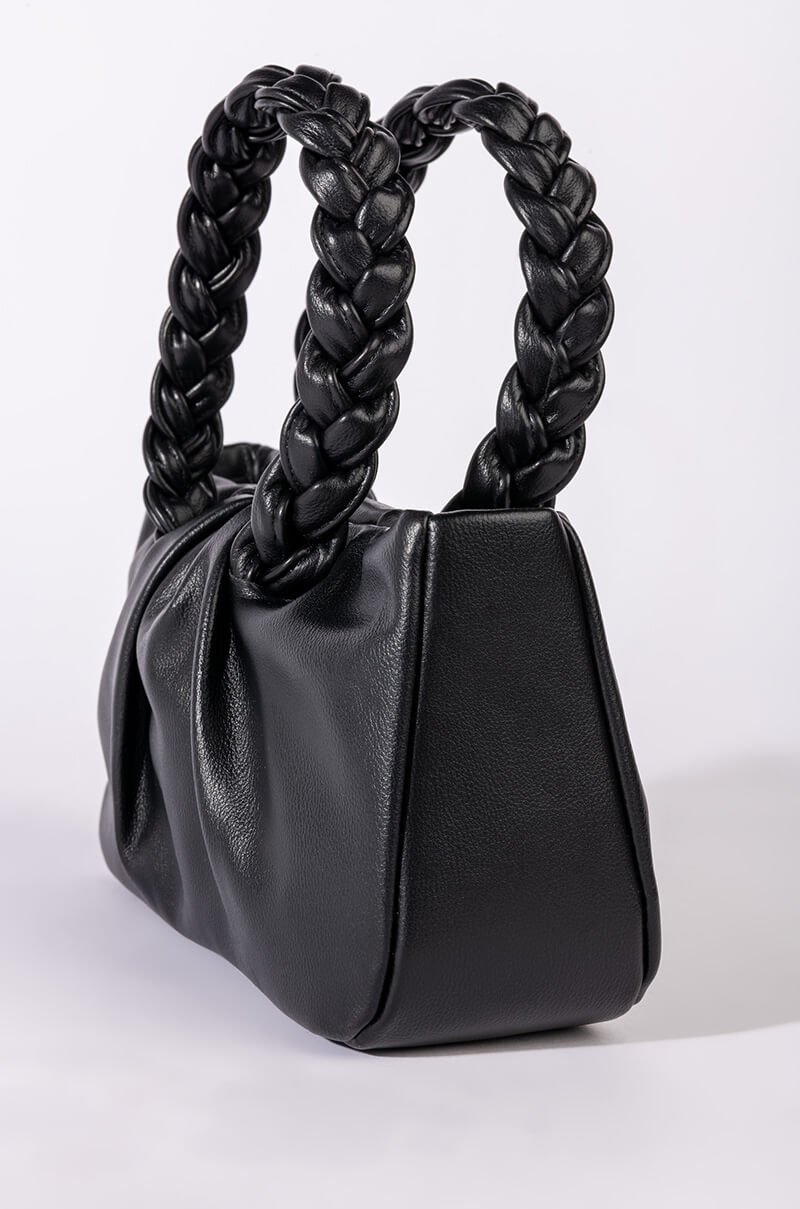 Back View Larissa Black Braid Purse