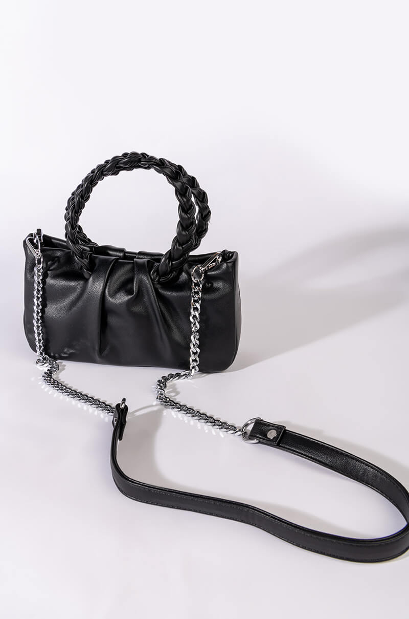 Detail View Larissa Black Braid Purse