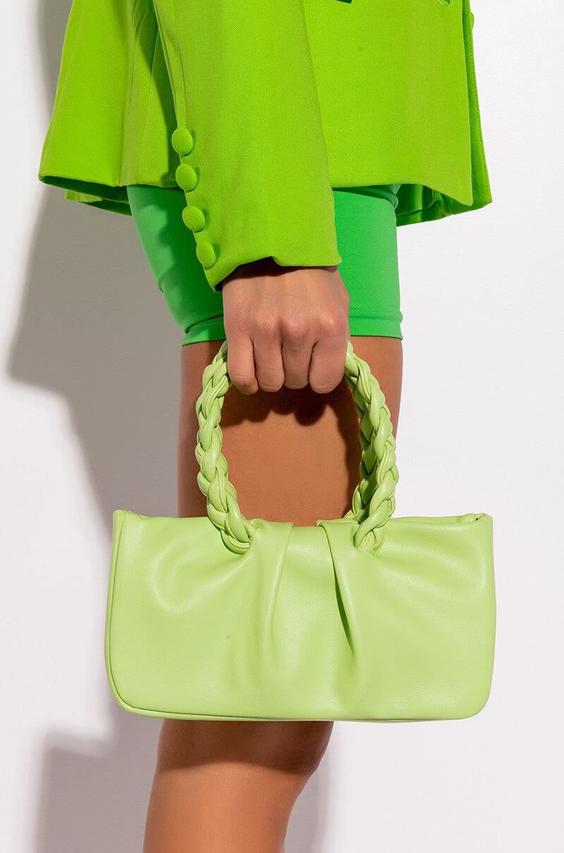 Front View Larissa Lime Braid Purse