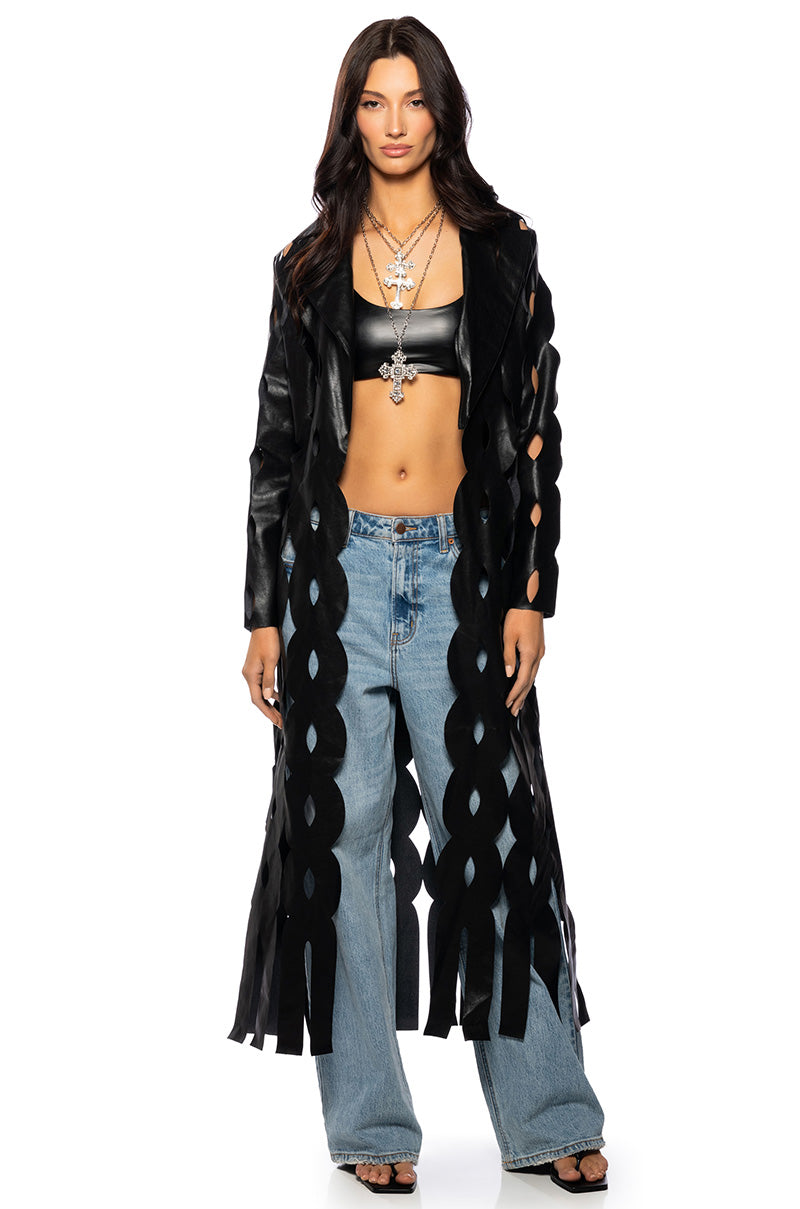 Front View Laser Cut Weave Trench