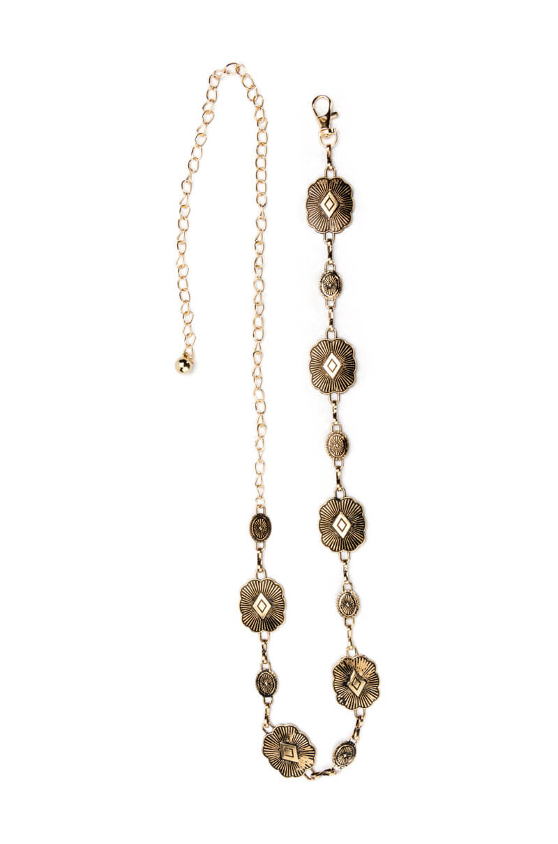 Side View Lasso Western Embellished Chain Belt