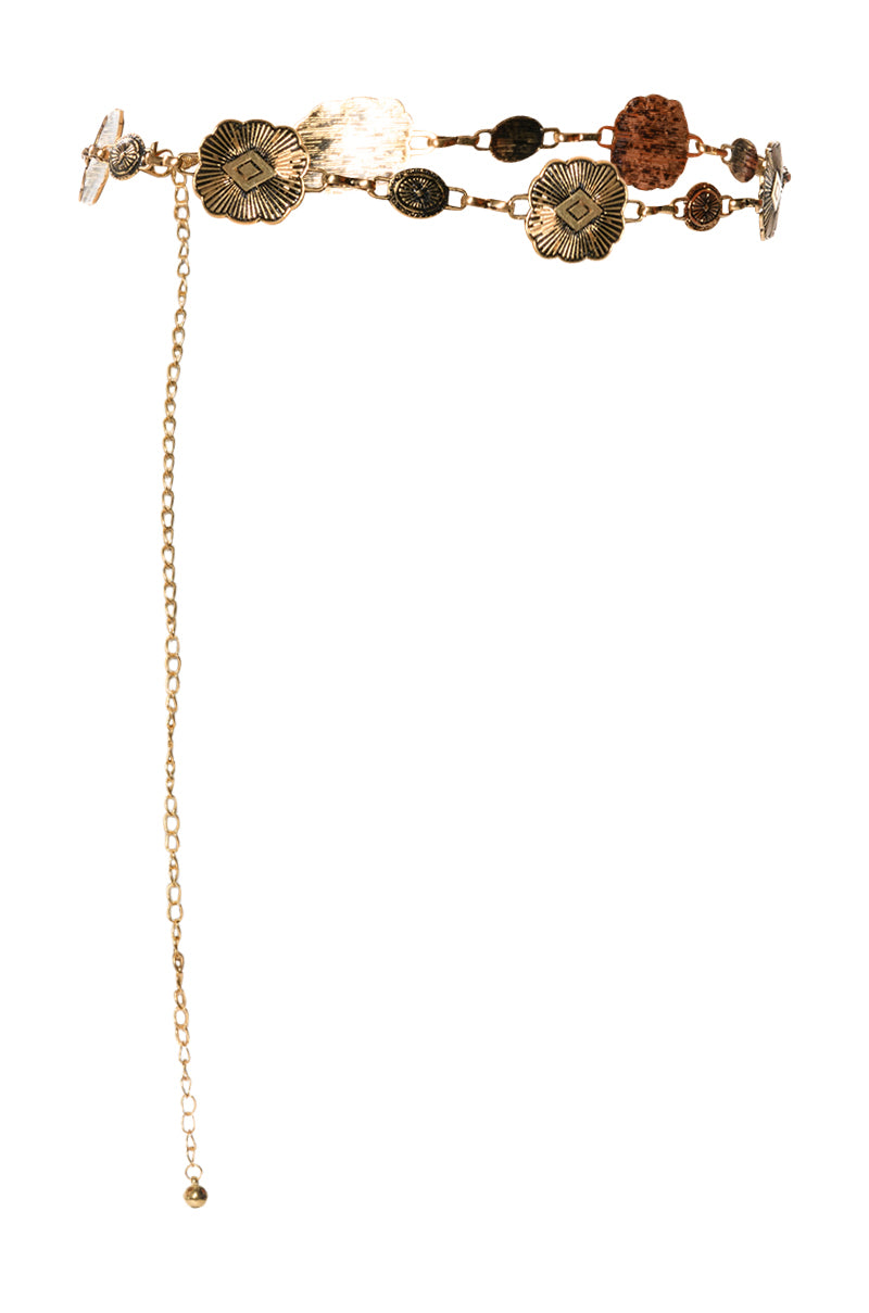 Back View Lasso Western Embellished Chain Belt