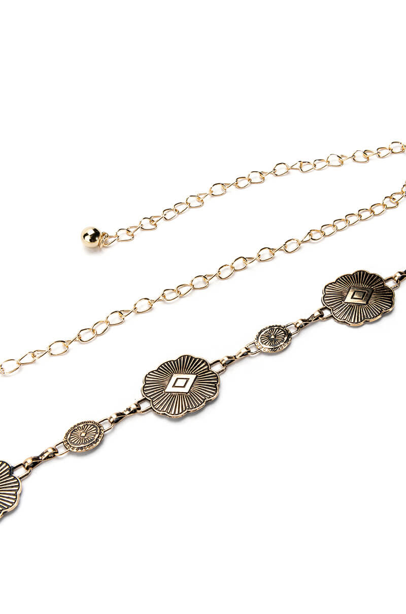 Back View Lasso Western Embellished Chain Belt