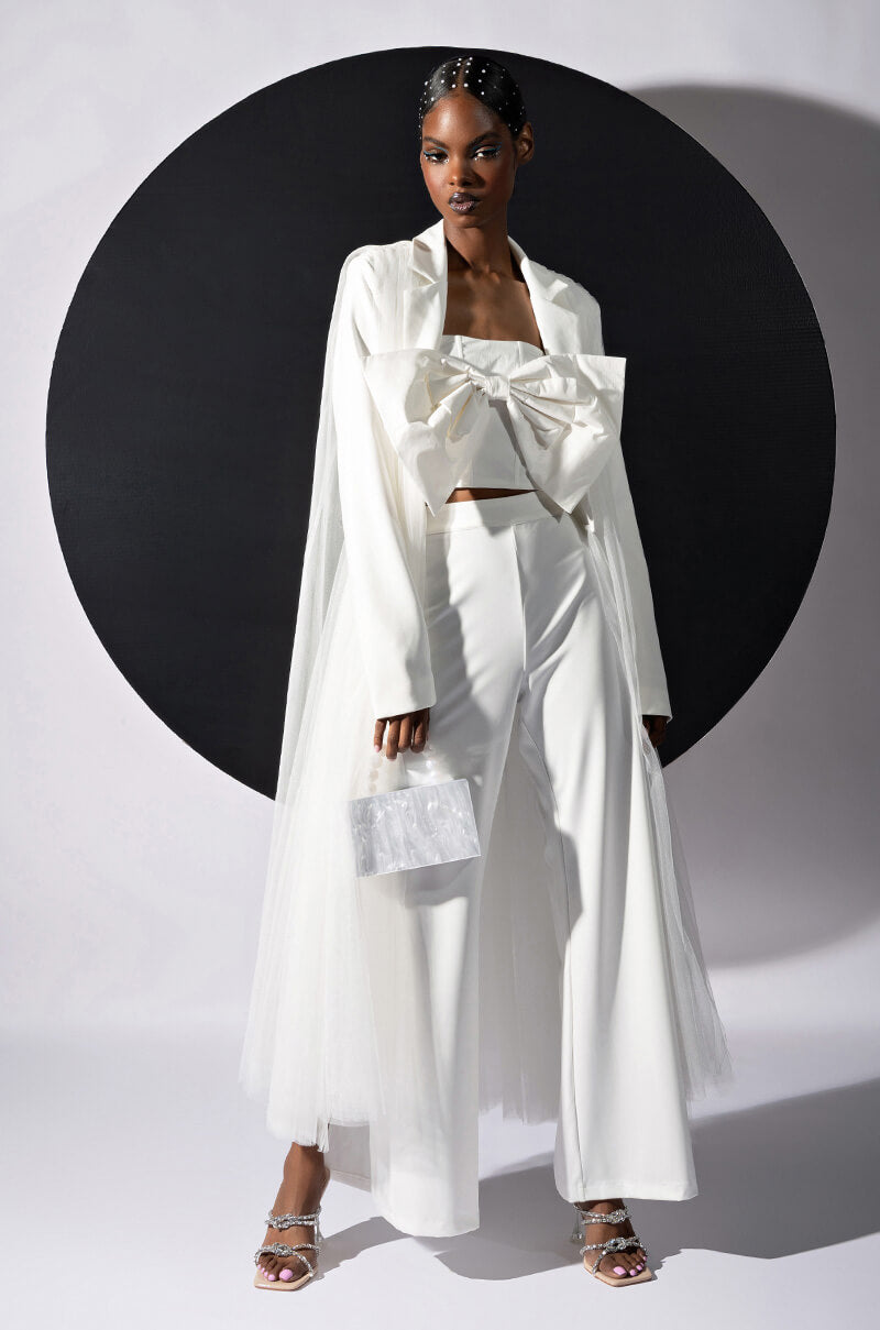 Side View Last Bash Tulle Blazer Trench