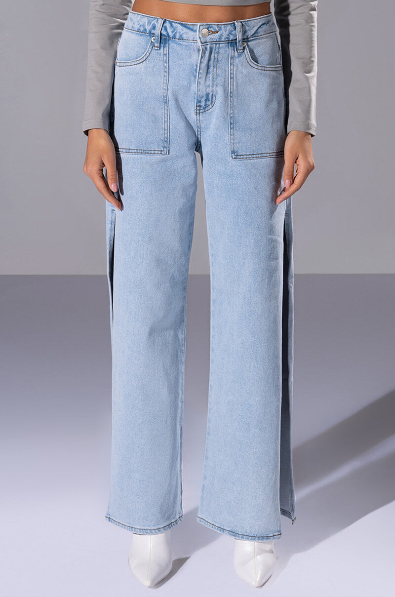 LASTING LOVER HIGH RISE SIDE SLIT JEANS view 0